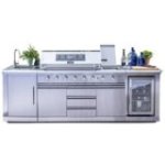 Āra virtuves gāzes grils 6 degļi ledusskapis izlietne nerūsējošais tērauds