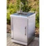 Āra virtuves gāzes grils 6 degļi ledusskapis izlietne nerūsējošais tērauds