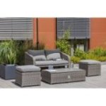 Rotangpalmas atpūtas sēdvietu komplekts, 4 gab. ar paceļamo galdu