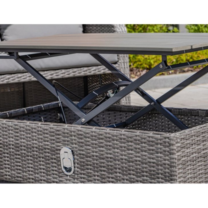 Rotangpalmas atpūtas sēdvietu komplekts, 4 gab. ar paceļamo galdu