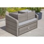 Rotangpalmas atpūtas sēdvietu komplekts, 4 gab. ar paceļamo galdu