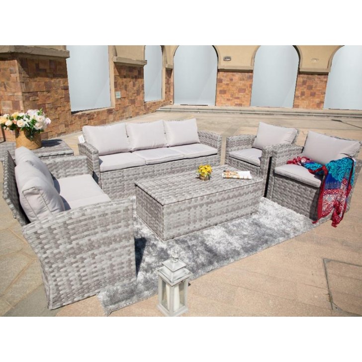 6-daļīgs dārza mēbeļu komplekts Sacramento