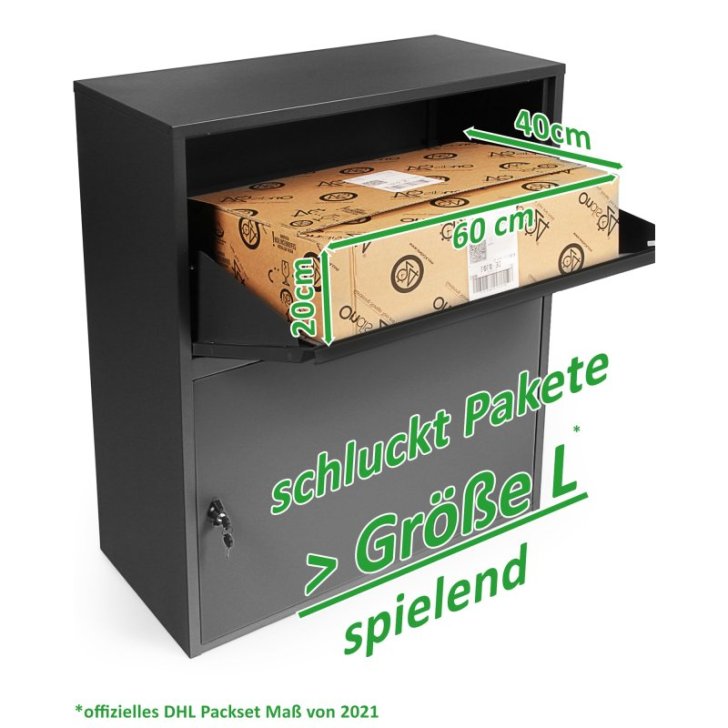 Korona Postbox XXL pakomātu kastēm un vēstulēm melna