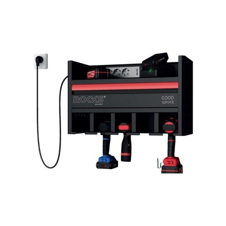 Servisa skapis pie sienas ar 230V ligzdu un atvilktni, elektroinstrumentiem