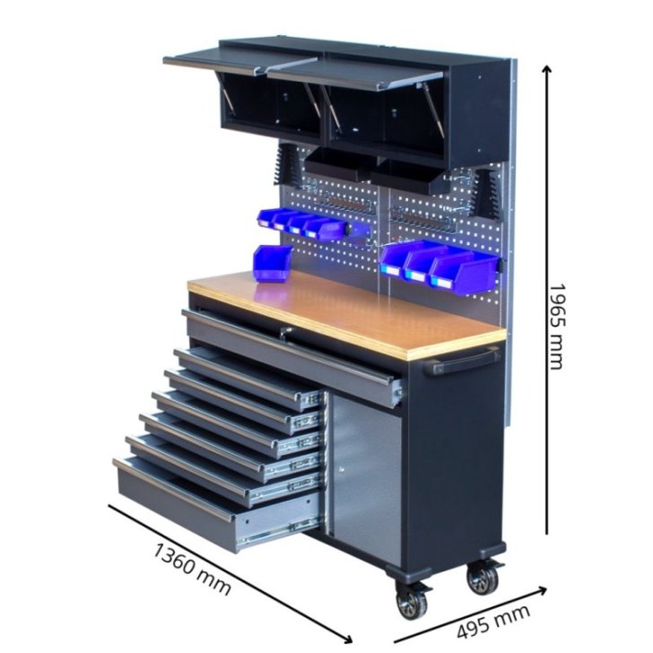 Mobilie darbnīcas ratiņi Viber-System M1360 instrumentu ratiņi