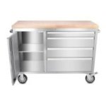 130 cm nerūsējošā tērauda darbnīcas ratiņi ar 4 atvilktnēm (48")