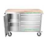 130 cm nerūsējošā tērauda darbnīcas ratiņi ar 4 atvilktnēm (48")