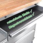 130 cm nerūsējošā tērauda darbnīcas ratiņi ar 4 atvilktnēm (48")