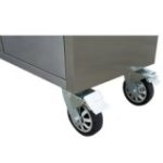 198 cm nerūsējošā tērauda darbnīcas ratiņi ar perforētu dēli un skapi, uz riteņiem