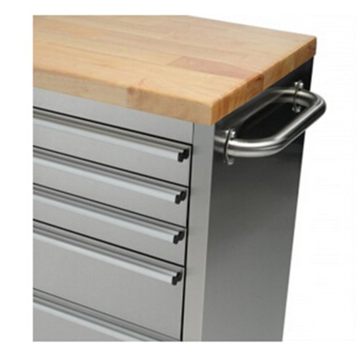 198 cm nerūsējošā tērauda darbnīcas ratiņi ar 15 atvilktnēm