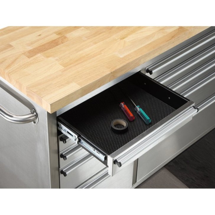 198 cm nerūsējošā tērauda darbnīcas ratiņi ar 15 atvilktnēm