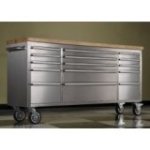 198 cm nerūsējošā tērauda darbnīcas ratiņi ar 15 atvilktnēm