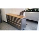 198 cm nerūsējošā tērauda darbnīcas ratiņi ar 15 atvilktnēm