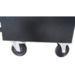 198 cm melni tērauda darbnīcas ratiņi ar koka darba virsmu