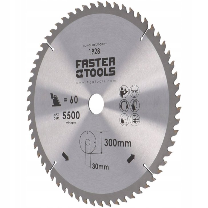 Zāģripa kokam 300x30mm Z60 TCT FASTER TOOLS