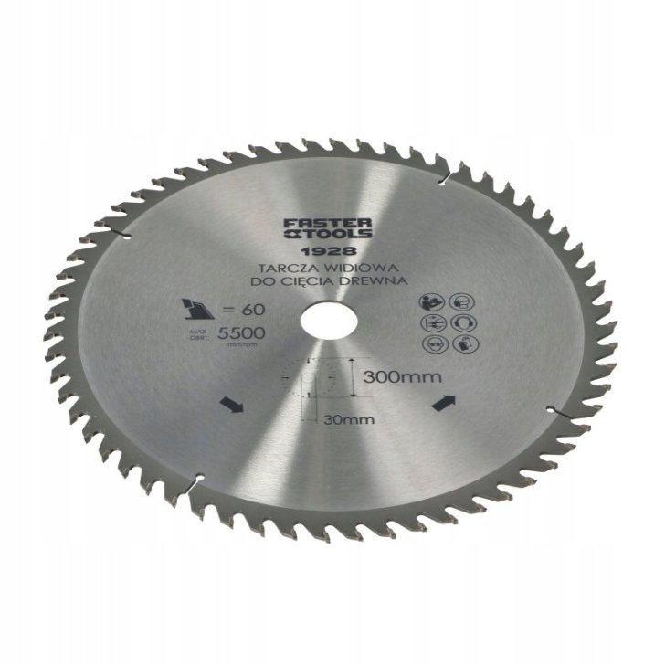 Zāģripa kokam 300x30mm Z60 TCT FASTER TOOLS