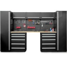 XXL vīriešu virtuves darbnīcas aprīkojums, 325 cm, 9 daļas