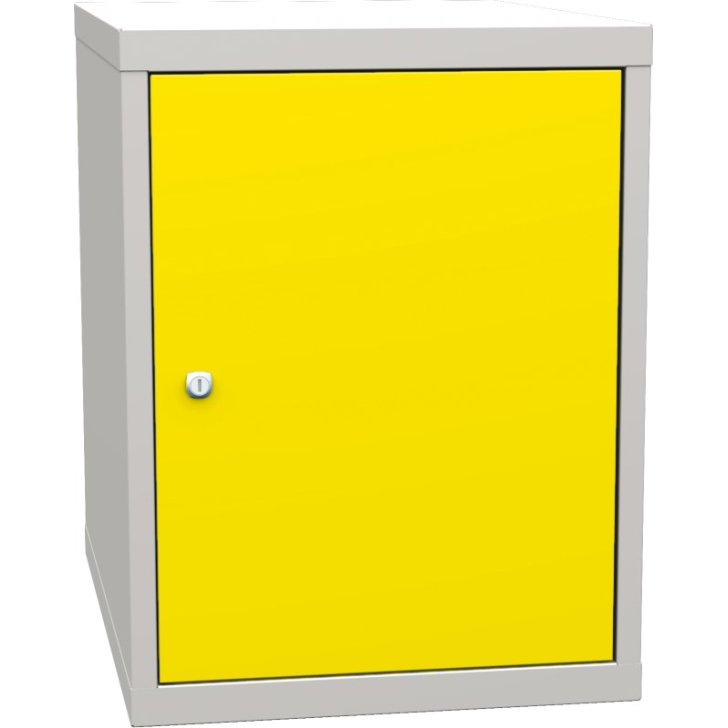 Pamata darbnīcas konteiners ar 1 durvīm un 2 plauktiem (metināti darba galdu komplekti)