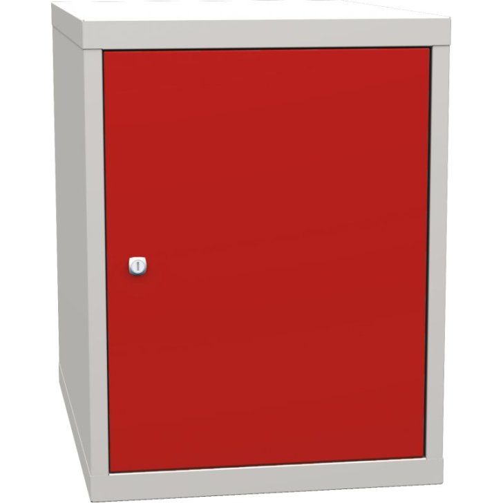 Pamata darbnīcas konteiners ar 1 durvīm un 2 plauktiem (metināti darba galdu komplekti)