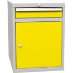 Pamata kombinētais konteiners ar 1 durvīm, 1 plauktu un 1 atvilktni (metināti darba galdu komplekti)