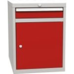 Pamata kombinētais konteiners ar 1 durvīm, 1 plauktu un 1 atvilktni (metināti darba galdu komplekti)