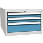 Zem darba virsmas piekarināms konteiners ar 3 atvilktnēm