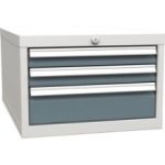 Zem darba virsmas piekarināms konteiners ar 3 atvilktnēm