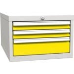 Zem darba virsmas piekarināms konteiners ar 3 atvilktnēm