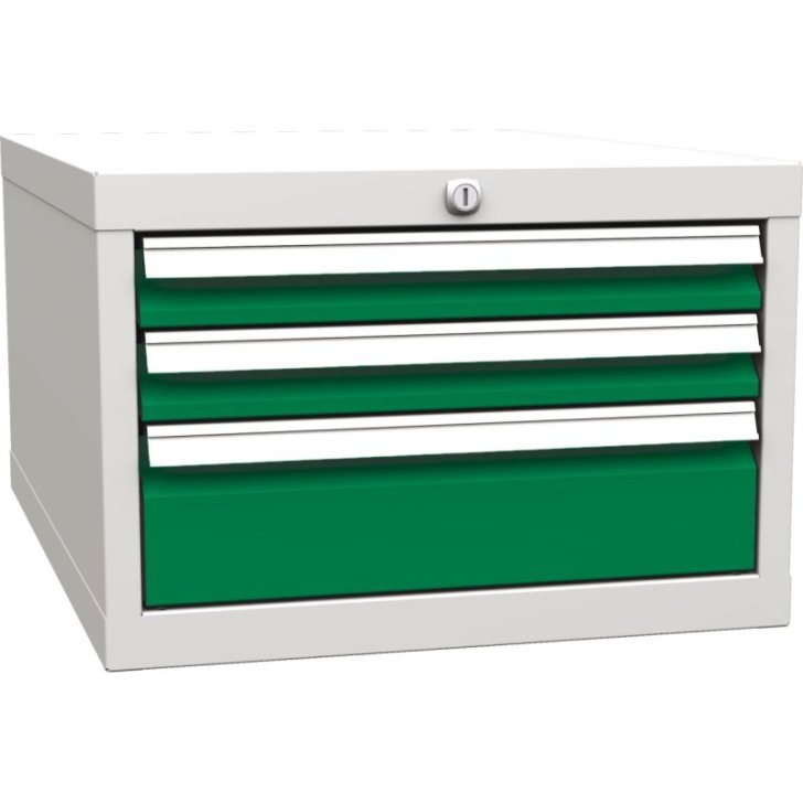 Zem darba virsmas piekarināms konteiners ar 3 atvilktnēm