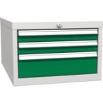 Zem darba virsmas piekarināms konteiners ar 3 atvilktnēm