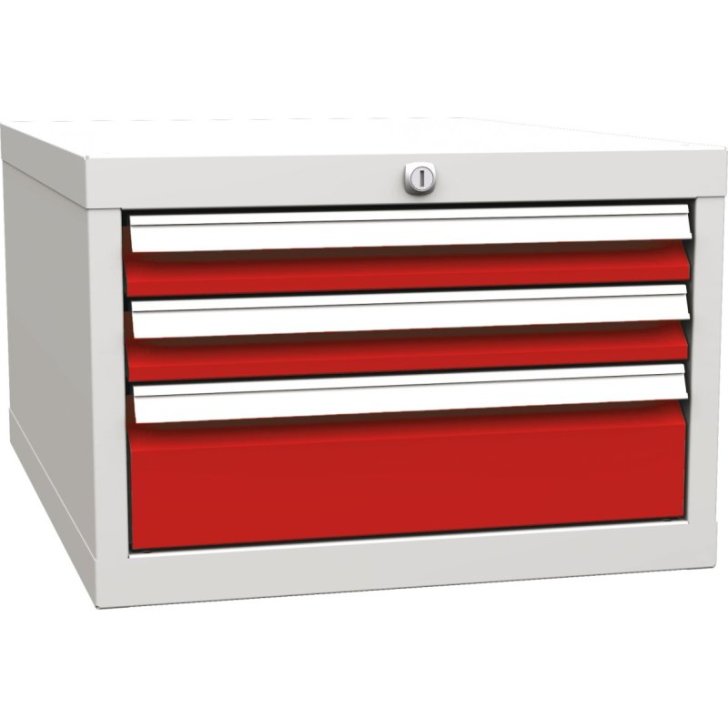 Zem darba virsmas piekarināms konteiners ar 3 atvilktnēm