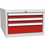 Zem darba virsmas piekarināms konteiners ar 3 atvilktnēm