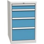 Pamata konteiners ar 4 atvilktnēm