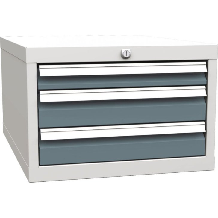 Zem darba virsmas piekarināms konteiners ar 3 atvilktnēm