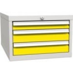 Zem darba virsmas piekarināms konteiners ar 3 atvilktnēm