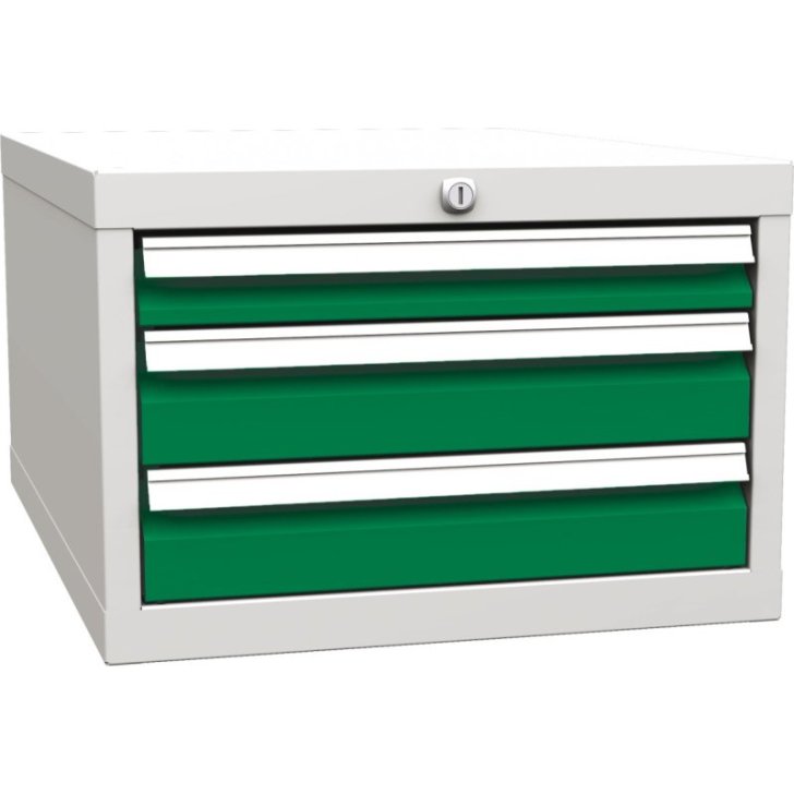 Zem darba virsmas piekarināms konteiners ar 3 atvilktnēm