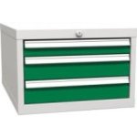 Zem darba virsmas piekarināms konteiners ar 3 atvilktnēm