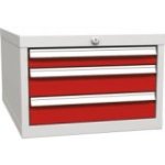 Zem darba virsmas piekarināms konteiners ar 3 atvilktnēm