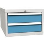 Zem darba virsmas piekarināms konteiners ar 2 atvilktnēm