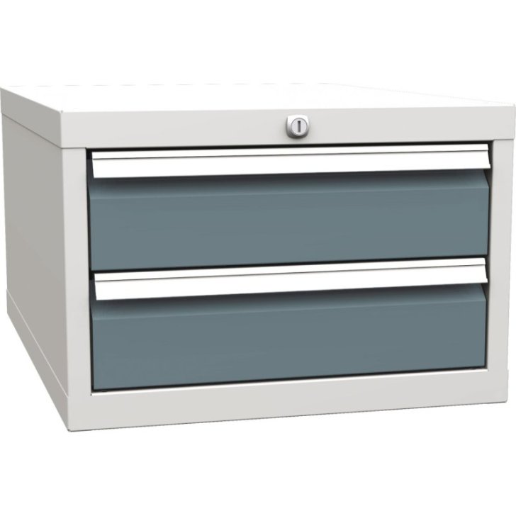 Zem darba virsmas piekarināms konteiners ar 2 atvilktnēm