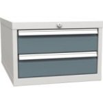 Zem darba virsmas piekarināms konteiners ar 2 atvilktnēm