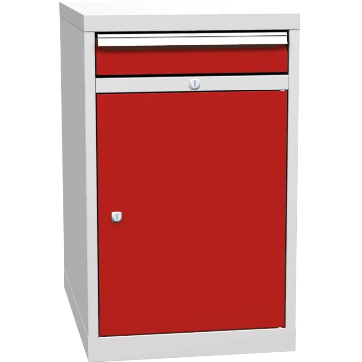 Pamata kombinētais konteiners ar 1 durvīm, 1 plauktu un 1 atvilktni