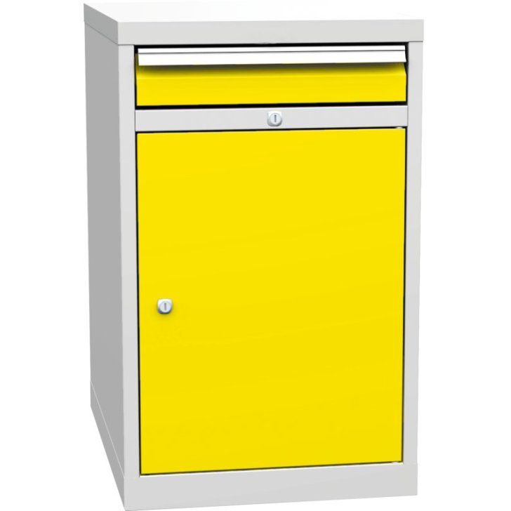 Pamata kombinētais konteiners ar 1 durvīm, 1 plauktu un 1 atvilktni