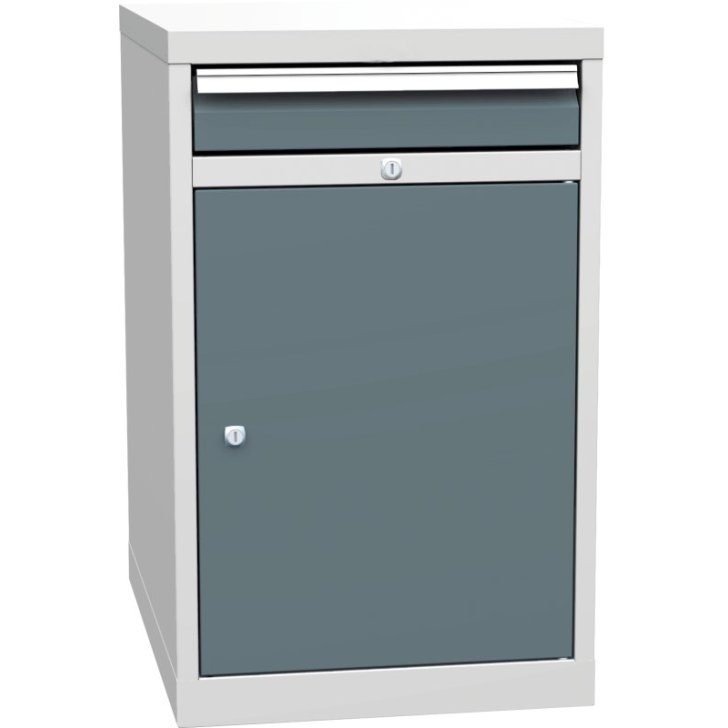 Pamata kombinētais konteiners ar 1 durvīm, 1 plauktu un 1 atvilktni