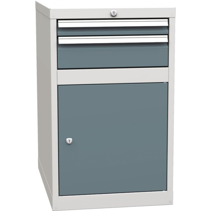 Pamata kombinētais konteiners ar 1 durvīm, 1 plauktu un 2 atvilktnēm