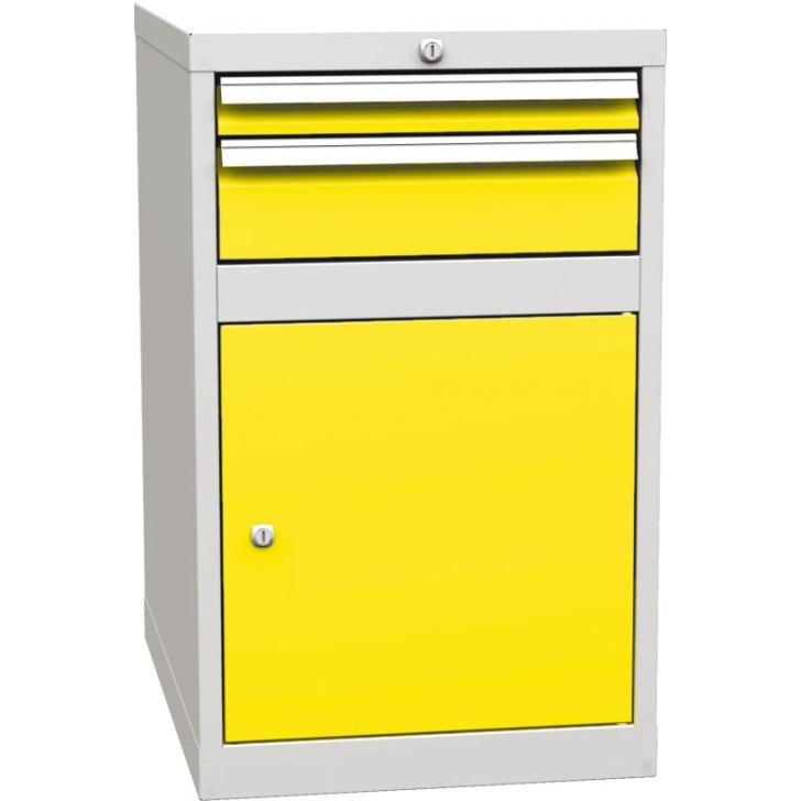 Pamata kombinētais konteiners ar 1 durvīm, 1 plauktu un 2 atvilktnēm