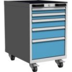 Mobilais konteiners ar 5 atvilktnēm