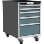 Mobilais konteiners ar 5 atvilktnēm