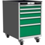 Mobilais konteiners ar 5 atvilktnēm