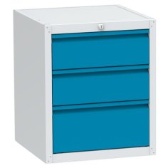 Zem darba virsmas piekarināms konteiners LDS galdiem ar 3 atvilktnēm